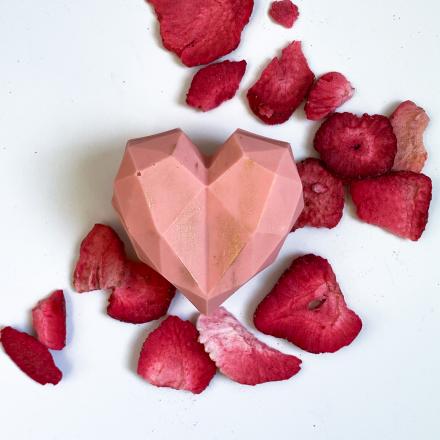 Клубничное сердце Шоколадные бомбочки для коктейлей в форме сердца